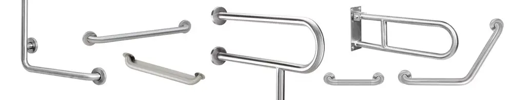 Berl's carries all types of grab bars: Angled, Straight, Swing-Up, Wall-to-Floor, Corner, Elbow, Peened, Textured, Safety Grip,
Anti-microbial, Ligature Resistant in stock at the best prices.