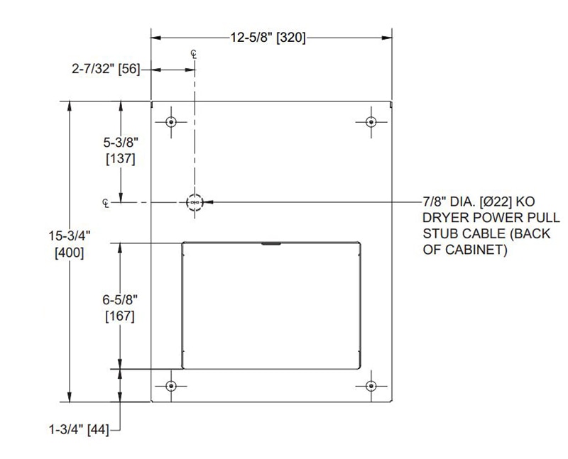 Diagram showing dimensions of ASI 10-0198-MH-1