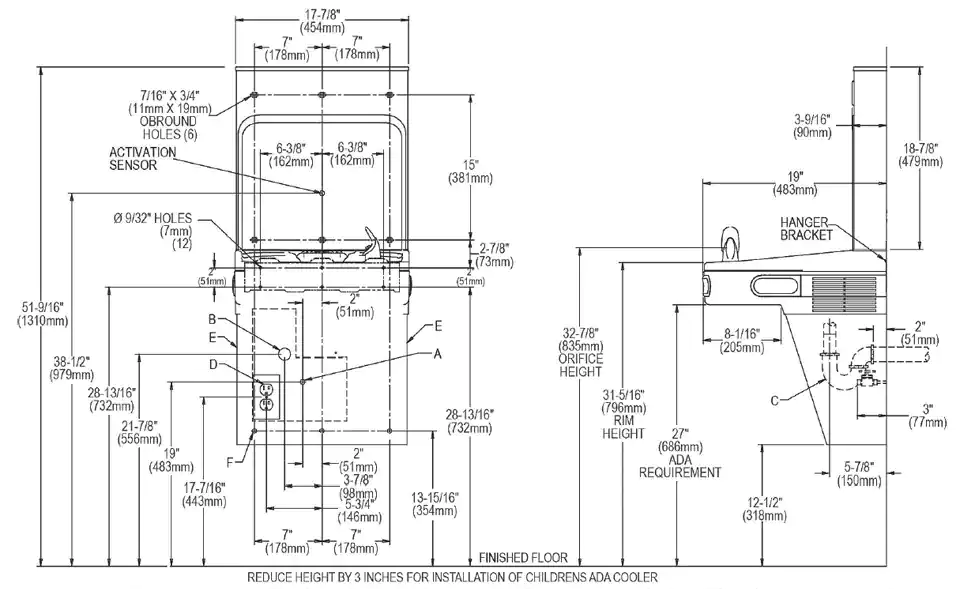 Elkay EZS8WSLK Measurement Diagram