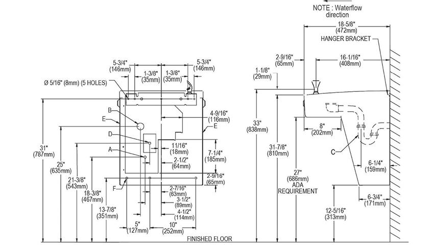 Halsey_Taylor HAC8PV-NF Measurement Diagram