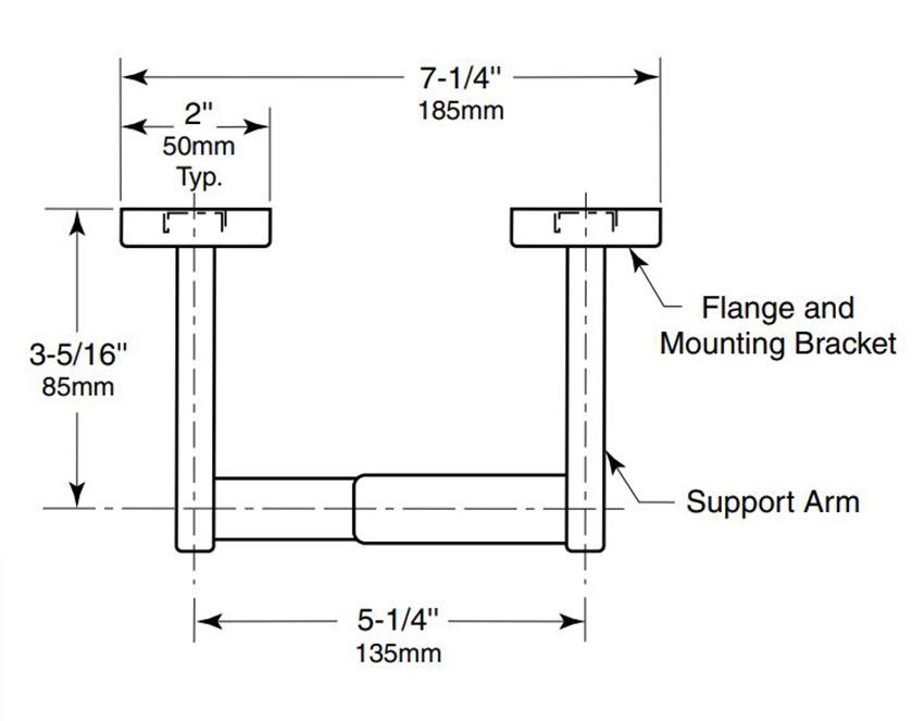 Bradley B-685 Measurement Diagram