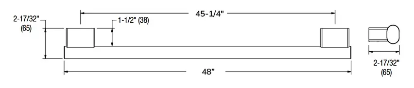 Measurement Diagram for Bradley BERLS_8B1-0014800-BZ Grab Bar