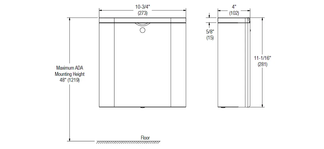 Measurement diagram for Bradley 4B2-110000-BB