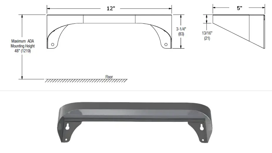 Measurements for Bradley Elvari 12 x 5 Shelf