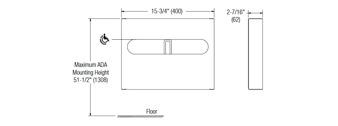 Measurement diagram for Bradley 5B1-113600