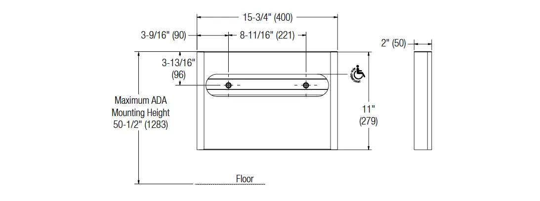 Measurement diagram for Bradley 5B1-110000