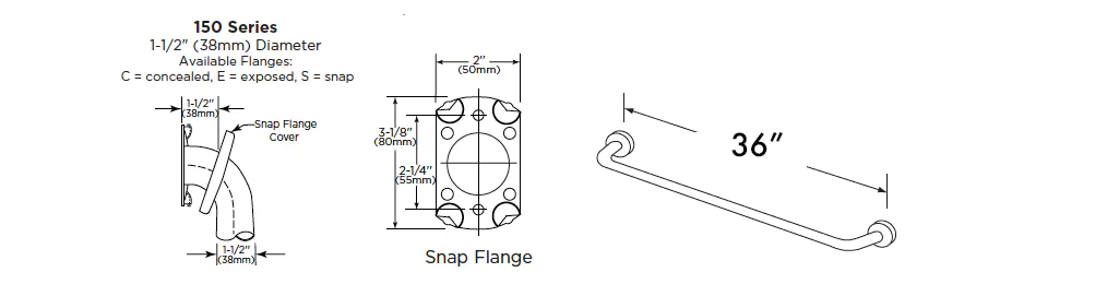 Measurement dimensions for Gamco 36