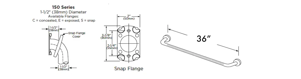 Measurement dimensions for Gamco 36