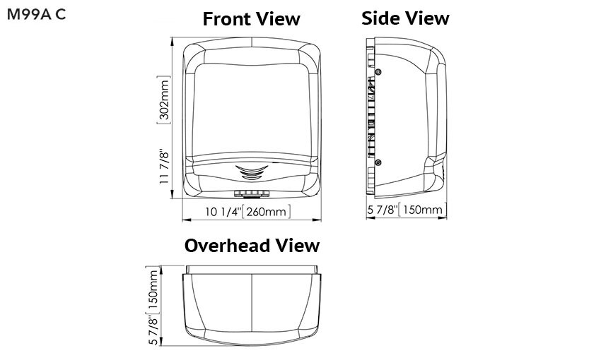 Saniflow M99AC Measurements Diagram