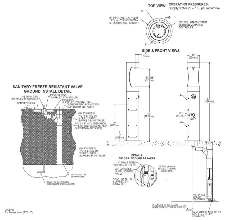 Measurement Diagram for Elkay LK4400BFFRKEVG