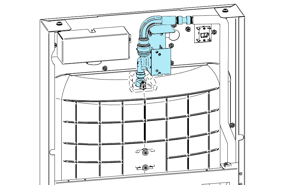 Diagram showing the location of the 4573 solenoid valve in the bottle filler chassis