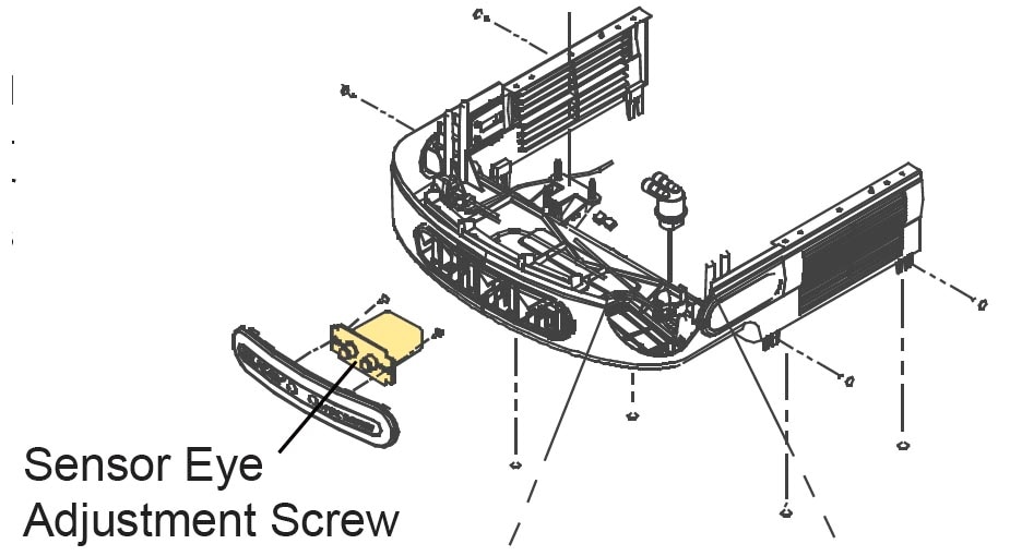 Where to adjust the Elkay 36028C pushbar sensor.